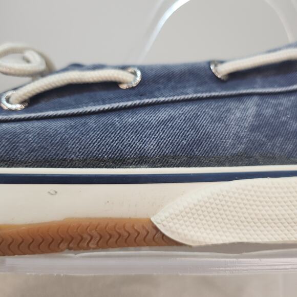 Sperry Top Sider Mens 12 Blue Canvas Boat Shoes Faded Low Tops Fabric Preppy - Picture 12 of 15